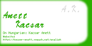 anett kacsar business card